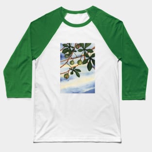 CHESTNUT TREE TREES CHESTNUTS LEAVES AUTUMN FALL Baseball T-Shirt